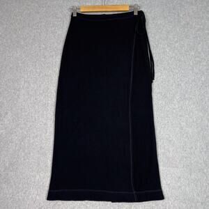 Free People Beach Black Wrap Midi Skirt Size XS